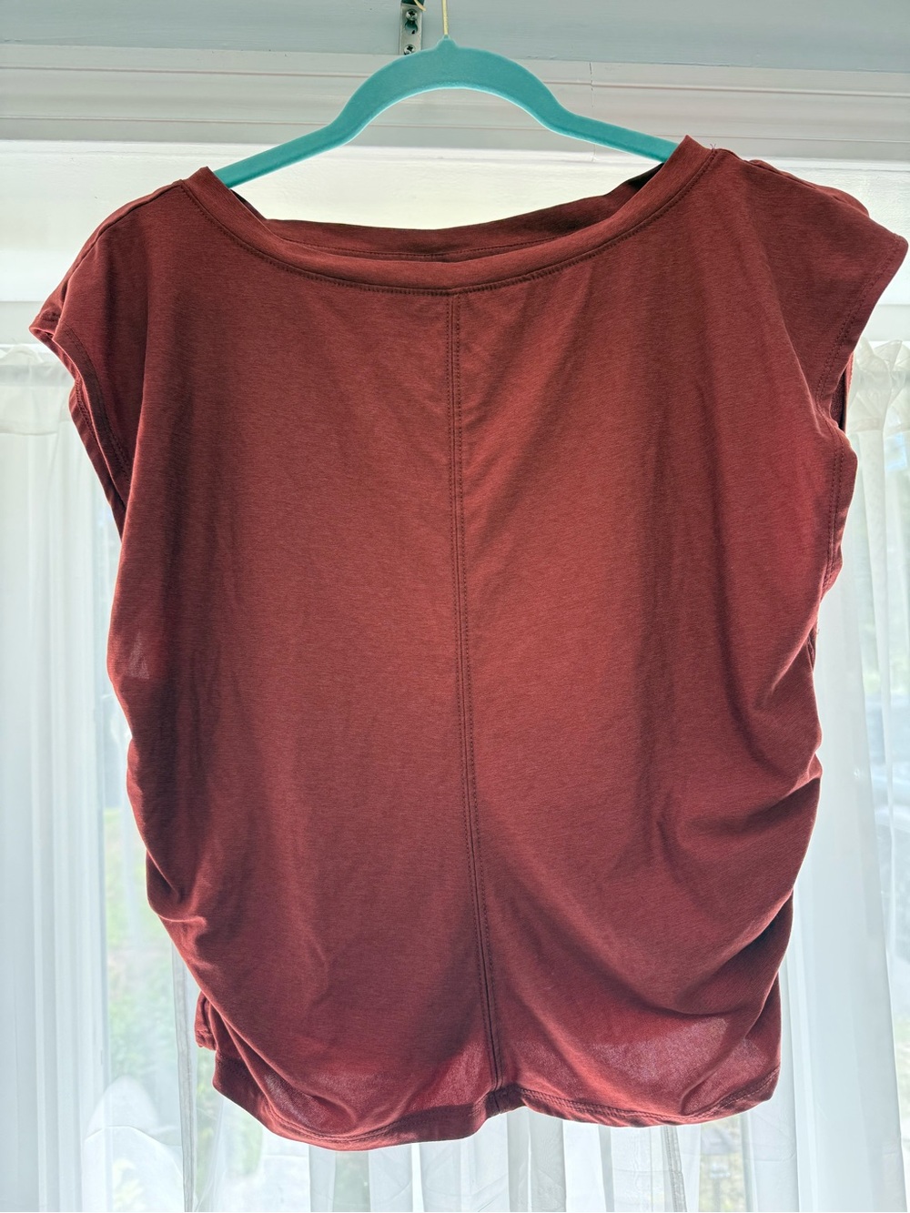 Old Navy Women's Rust Red Short Sleeve Boat Neck Top